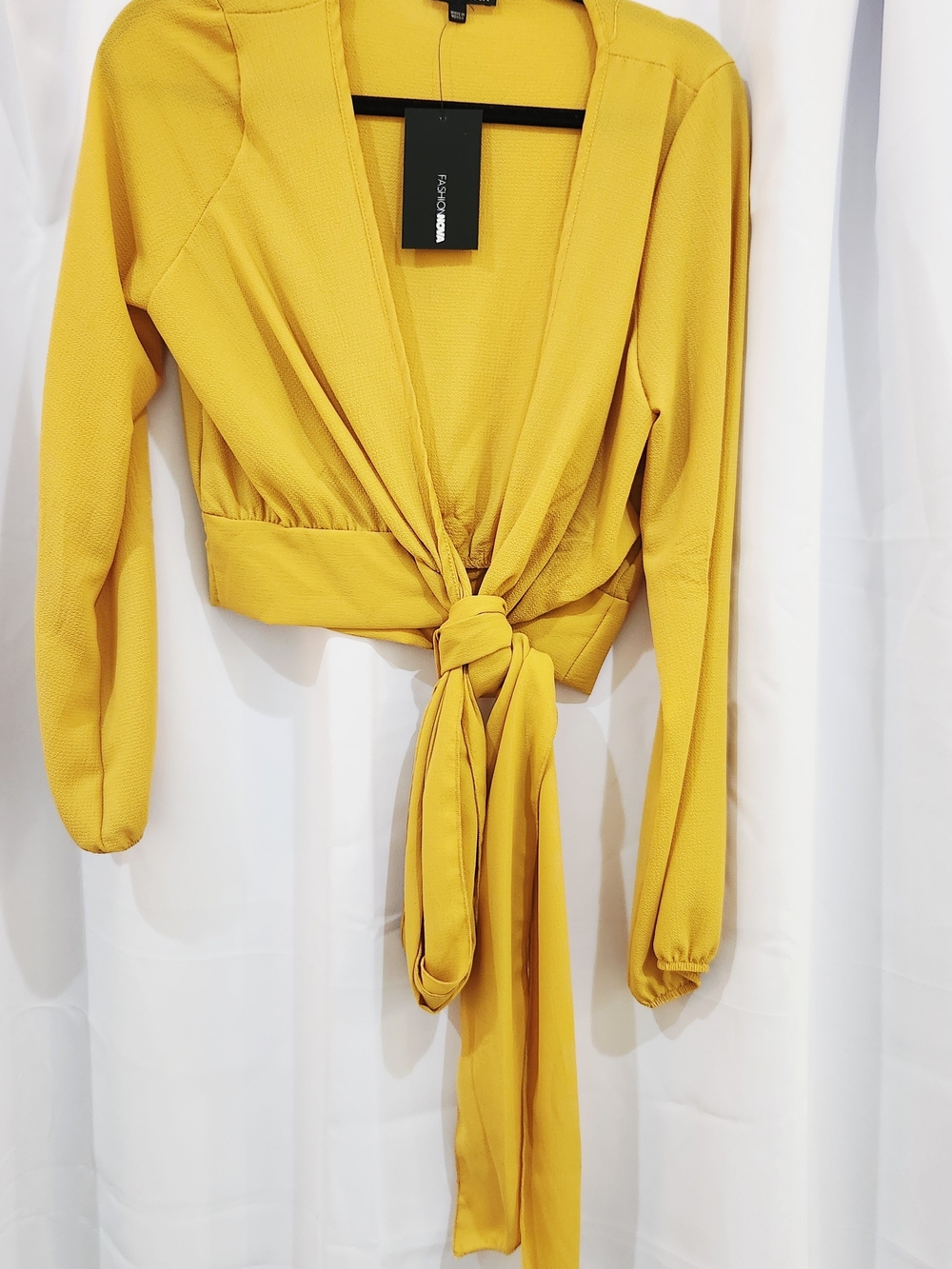 Fashion Nova Mustard Yellow Little White Lies Top